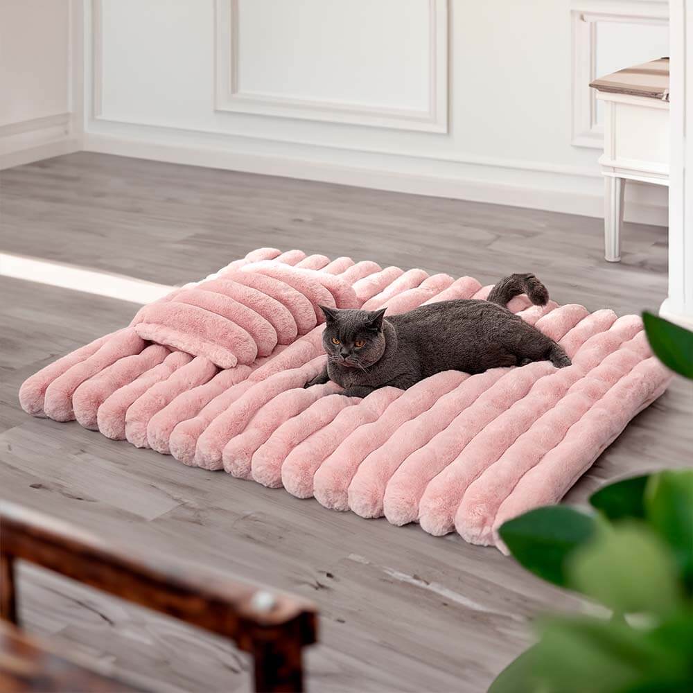 Luxury Striped Faux Fur Fluffy Pet Mat