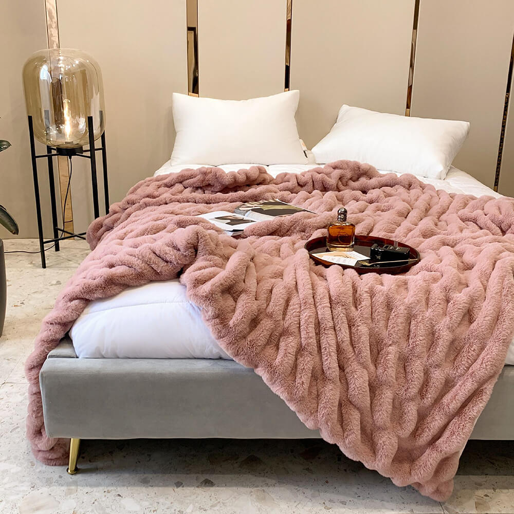 Coperta per divano di lusso leggera, calda coperta imbottita 