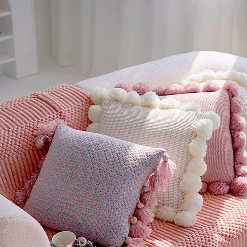 Nappa lavorata a maglia piccolo cuscino fresco soggiorno comodino supporto lombare