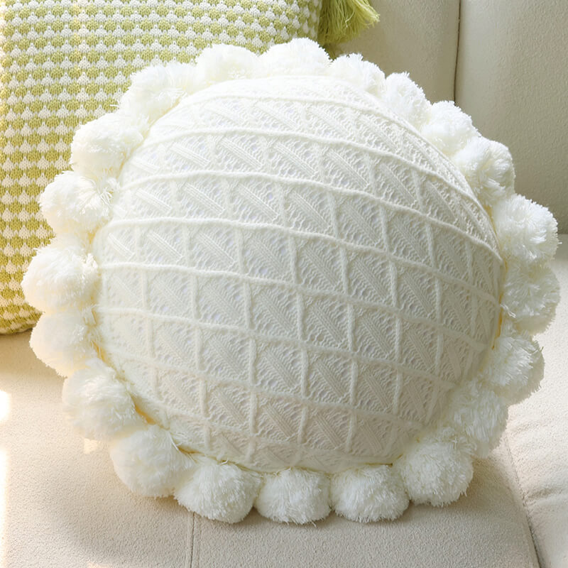 Knitted tassel small fresh pillow living room bedside lumbar support