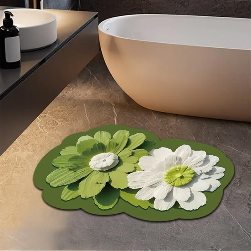 Non-slip absorbent and quick-drying bathroom floor mat