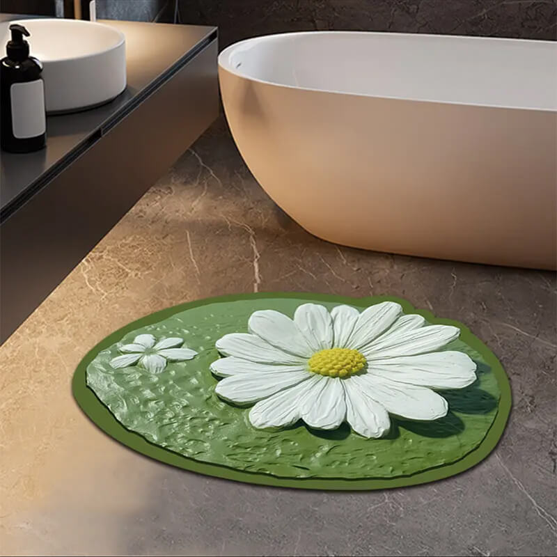 Non-slip absorbent and quick-drying bathroom floor mat