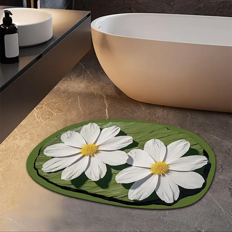 Non-slip absorbent and quick-drying bathroom floor mat