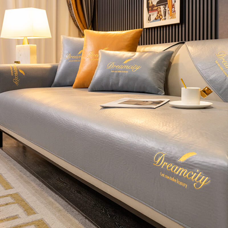 Cuscino per divano in tessuto tecnico modello lusso leggero, impermeabile, resistente alla cola e ai graffi dei gatti 