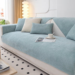 2023 chenille sofa cushion four-season models, suitable for L-shaped sofa universal, non-slip models solid color cover cloth