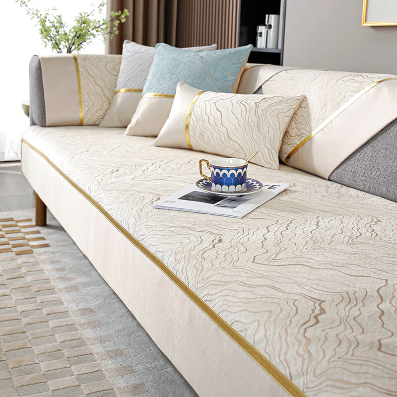 Asciugamano per divano antiscivolo di lusso moderno in ciniglia 2023, adatto per divani a forma di L, semplici modelli universali per quattro stagioni 