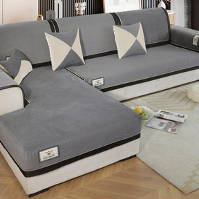 Soft corn velvet sofa cushion without pillingMachine washableL-shaped sofa