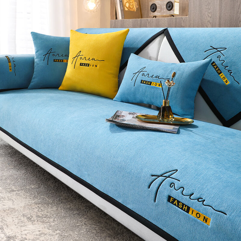 Cuscino per divano in ciniglia a quattro livelli di cuscino universale antiscivolo semplice e moderno, leggero e lussuoso, in tessuto copridivano per divano 