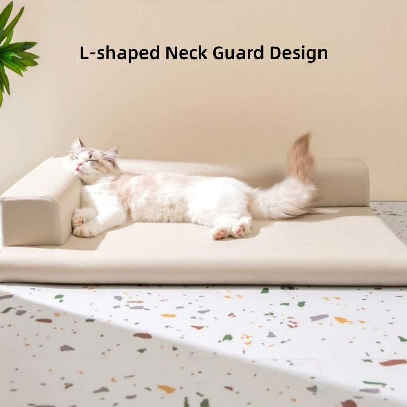 Leather Neck Guard Dog & Cat Sofa Bed Modern Style Dog Bed