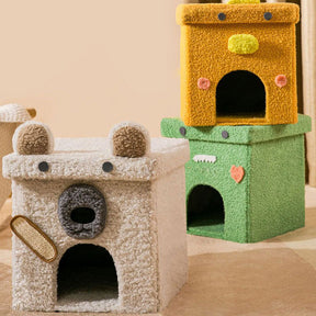 Animal Series Foldable Soft Cat Cave Bed Cat House
