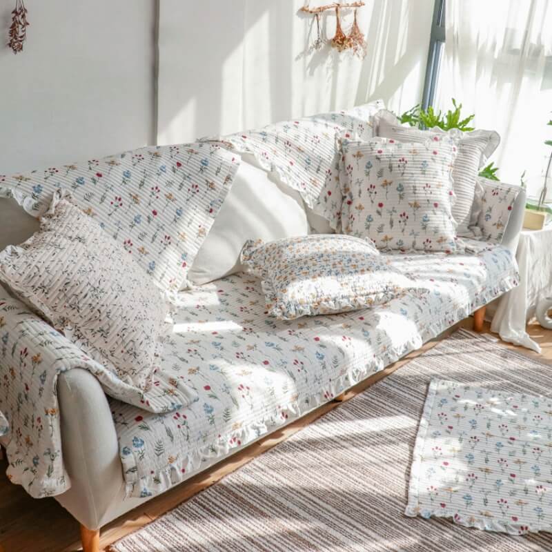 Frenchy Ditsy Floral Sofa Cover Anti-Scratch Protective Couch Cover
