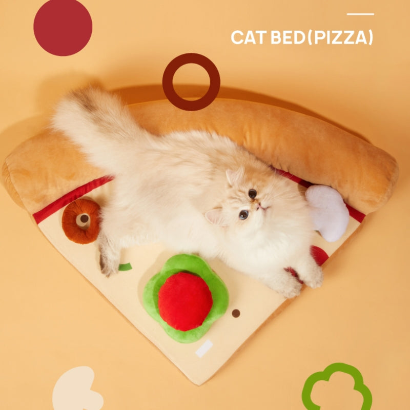 Letto per gatti con tappetino per pizza, giocattoli divertenti