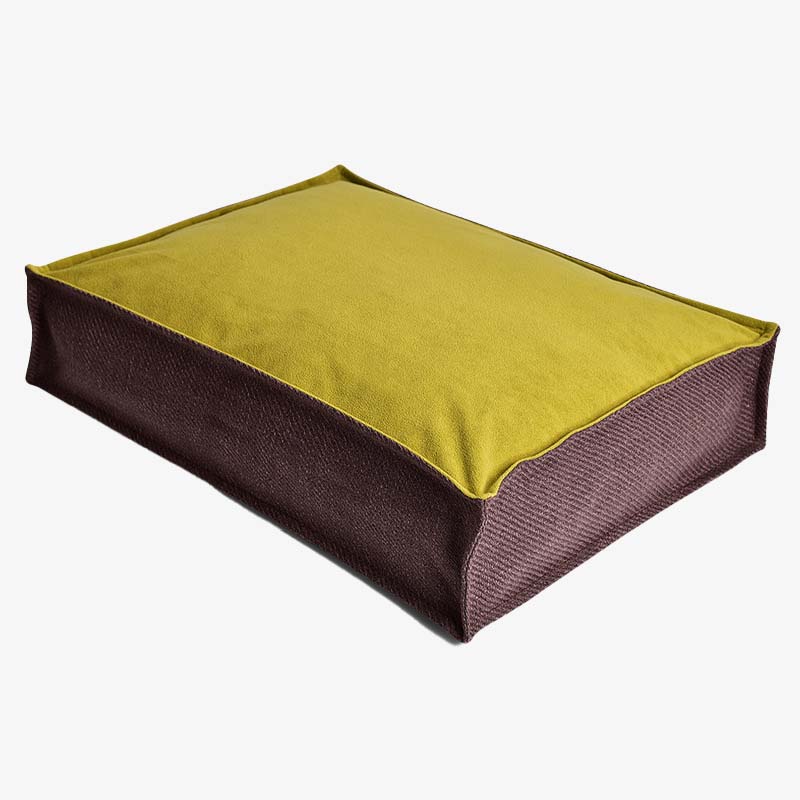 Tapis de couchage carré pour lit pour chien, couleurs contrastées vintage