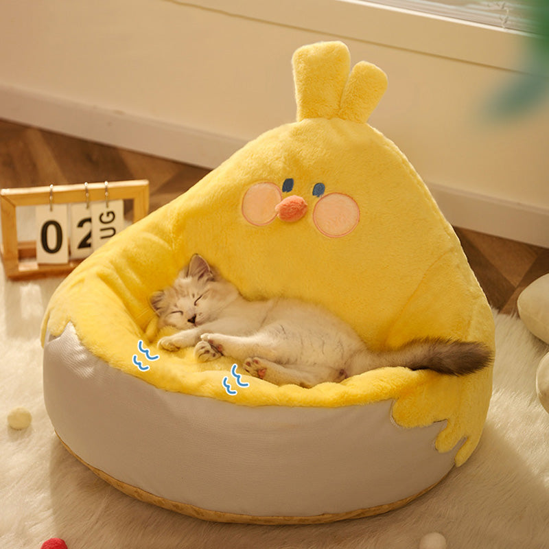 Caldo lettino per gatti con coccole di pollo