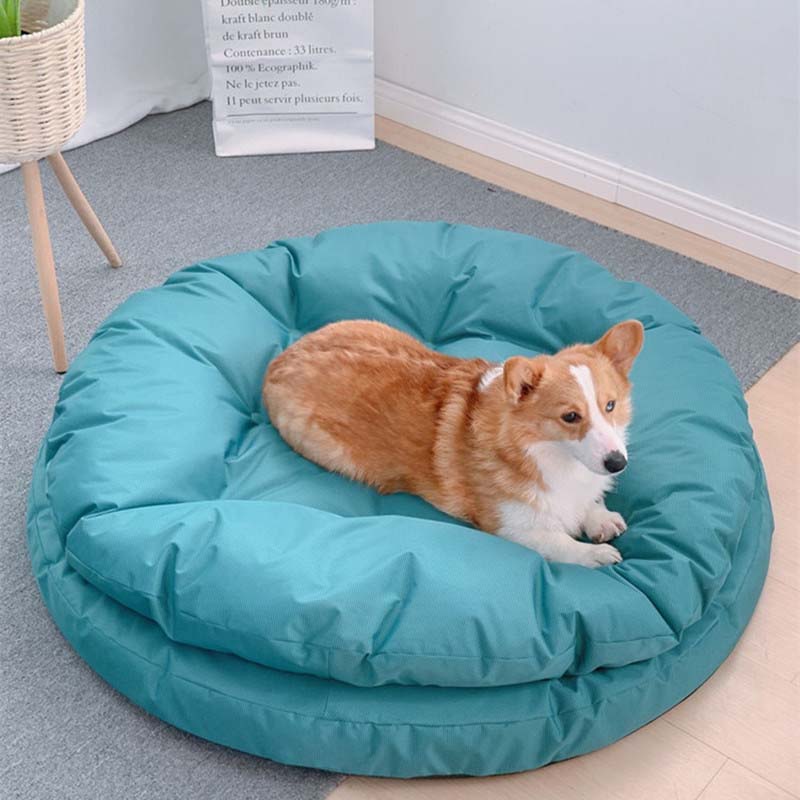 Grand lit rond pour chien en tissu Oxford imperméable